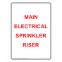 Portrait Main Electrical Sprinkler Riser Sign NHEP-27091