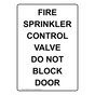 Portrait Fire Sprinkler Control Valve Do Not Sign NHEP-30915