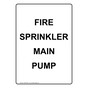 Portrait Fire Sprinkler Main Pump Sign NHEP-30921