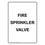Portrait Fire Sprinkler Valve Sign NHEP-30931