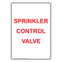 Portrait Sprinkler Control Valve Sign NHEP-30968