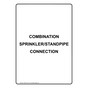 Portrait Combination Sprinkler/Standpipe Connection Sign NHEP-31016