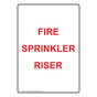 Portrait Fire Sprinkler Riser Sign NHEP-31037