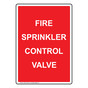 Portrait Fire Sprinkler Control Valve Sign NHEP-31039