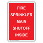 Portrait Fire Sprinkler Main Shutoff Inside Sign NHEP-31041