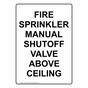 Portrait Fire Sprinkler Manual Shutoff Valve Sign NHEP-31042
