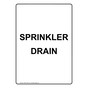Portrait Sprinkler Drain Sign NHEP-31065