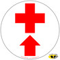 First Aid With Up Arrow Floor Label NHE-18822