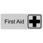 Silver Engraved First Aid Sign with Symbol EGRE-350-SYM_Black_on_Silver