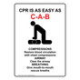 CPR Is As Easy As C A B Compressions Airway Breathing Sign NHE-17796