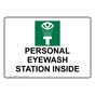 Personal Eyewash Station Inside Sign With Symbol NHE-30864