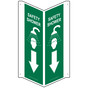 Green Triangle-Mount SAFETY SHOWER Sign With Symbol NHE-7580Tri