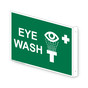 Projection-Mount Green EYE WASH Sign With Symbol NHE-7605Proj
