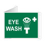 White Triangle-Mount EYE WASH Sign With Symbol NHE-7605Tri