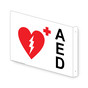 Projection-Mount White AED Sign With Symbol NHE-7620Proj