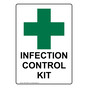 Portrait Infection Control Kit Sign With Symbol NHEP-30848