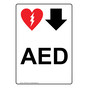 Portrait AED With Down Arrow Sign