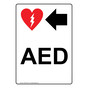 Portrait AED With Left Arrow Sign NHEP-9438
