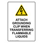 Portrait ATTACH GROUNDING CLIP Sign with Symbol NHEP-50272