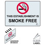 Florida This Establishment Is Smoke Free Clear Label NHE-7332-Florida