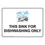 This Sink For Dishwashing Only With Symbol Sign NHE-15591