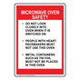 Microwave Oven Safety Sign for Safe Food Handling NHE-15725