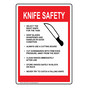 Knife Safety Sign for Safe Food Handling NHE-15728
