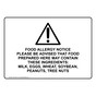 Food Allergy Notice Please Be Advised Sign With Symbol NHE-30447