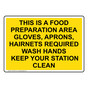 This Is A Food Preparation Area Gloves, Aprons, Sign NHE-30515