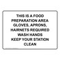 This Is A Food Preparation Area Gloves, Aprons, Sign NHE-30516