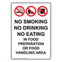 Portrait No Smoking No Drinking Sign With Symbol NHEP-15634