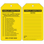Yellow FORKLIFT INSPECTION - INSPECT UNIT CAREFULLY Status / Inspection Tag CS501202