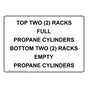 Top Two (2) Racks Full Propane Cylinders Sign NHE-31305