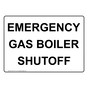 Emergency Gas Boiler Shutoff Sign NHE-31141
