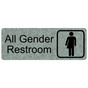 Platinum Marble Engraved All Gender Restroom Sign with Symbol