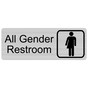 Silver Engraved All Gender Restroom Sign with Symbol