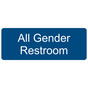 Blue Engraved All Gender Restroom Sign