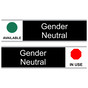 Black Gender Neutral (Available/In Use) Sliding Engraved Sign EGRE-25518-SLIDE_White_on_Black