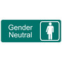Green Engraved Gender Neutral Sign with Symbol EGRE-25518-SYM_White_on_Green