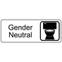 White Engraved Gender Neutral Sign with Symbol EGRE-25526-SYM_Black_on_White