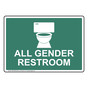 Pine Green Accessible All Gender Restroom Sign With Symbol RRE-25299-White_on_PineGreen