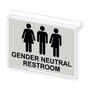 Pearl Gray Ceiling-Mount GENDER NEUTRAL RESTROOM Sign RRE-25317Ceiling-Black_on_PearlGray