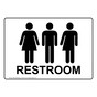 White Restroom Sign With Gender Neutral Symbol RRE-25344-Black_on_White