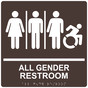 Square Dark Brown Braille ALL GENDER RESTROOM Sign with Dynamic Accessibility Symbol RRE-25416R-99_White_on_DarkBrown