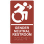 Canyon Braille GENDER NEUTRAL RESTROOM Right Sign with Dynamic Accessibility Symbol RRE-35209R-White_on_Canyon