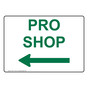 Pro Shop Left Arrow Sign for Golf NHE-17125