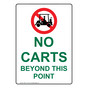 Portrait No Carts Beyond This Point Sign With Symbol NHEP-17143