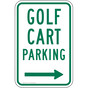 Golf Cart Parking Right Arrow Sign