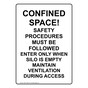 Portrait Confined Space! Safety Procedures Must Sign NHEP-19463