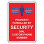 Portrait Property Patrolled By Security Sign With Symbol NHEP-13415